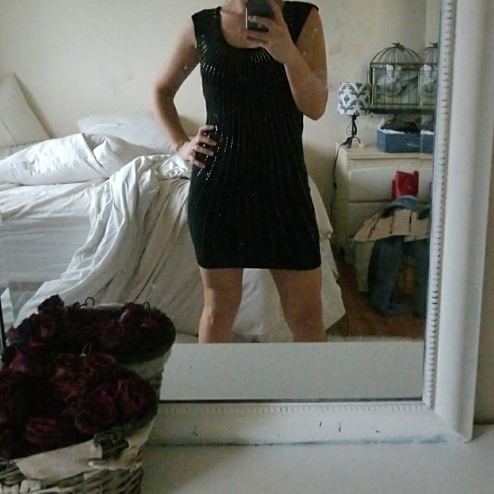 Sexy black mini dress
